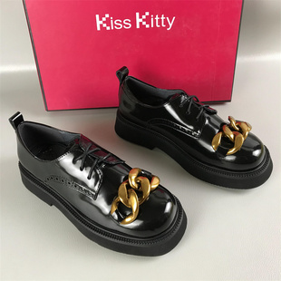 撤柜处理春秋厚底英伦风乐福鞋 Kiss 断码 真皮职场单鞋 Kitty正品 女