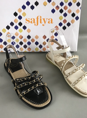 Safiya/索菲娅品牌女鞋撤柜捡漏夏一字扣带平底露趾波西米亚凉鞋