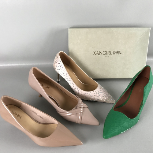 XANGIRL/香阁儿正品女鞋撤柜捡漏春夏浅口单鞋真皮优雅百搭高跟鞋