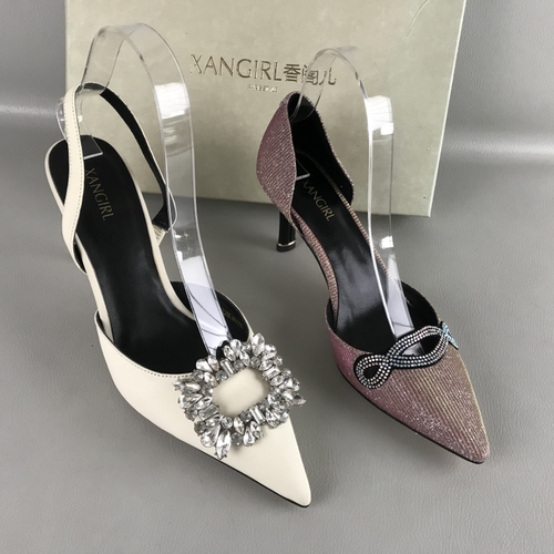 XANGIRL/香阁儿正品女鞋断码撤柜春夏中空优雅法式风高跟包头凉鞋