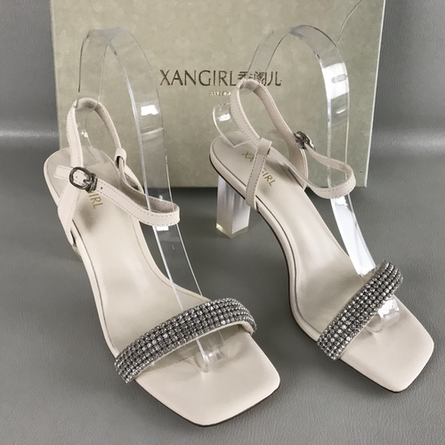 XANGIRL/香阁儿断码撤柜捡漏夏季一字扣带露趾优雅百搭高跟凉鞋女