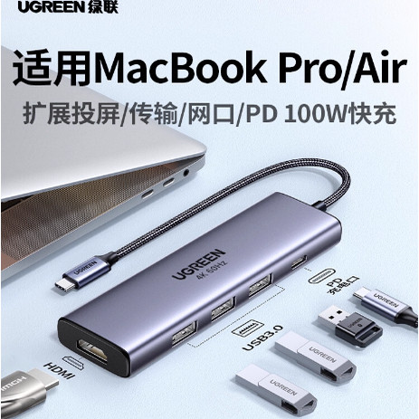 绿联typec拓展坞适用苹果MacbookPro/AirM4mini笔记本电脑转HDMI