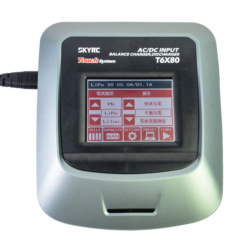 SKYRC T6X80 2S|3S|4S 리튬 배터리 NI-MH 배터리 지능형 균형 충전 고속 충전 충전기 80W 8A