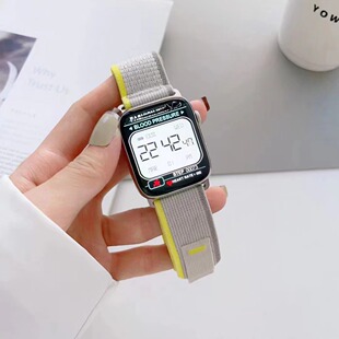 适用apple watch S8/ULtra苹果手表4/5/6/7/SE代野径尼龙回环表带