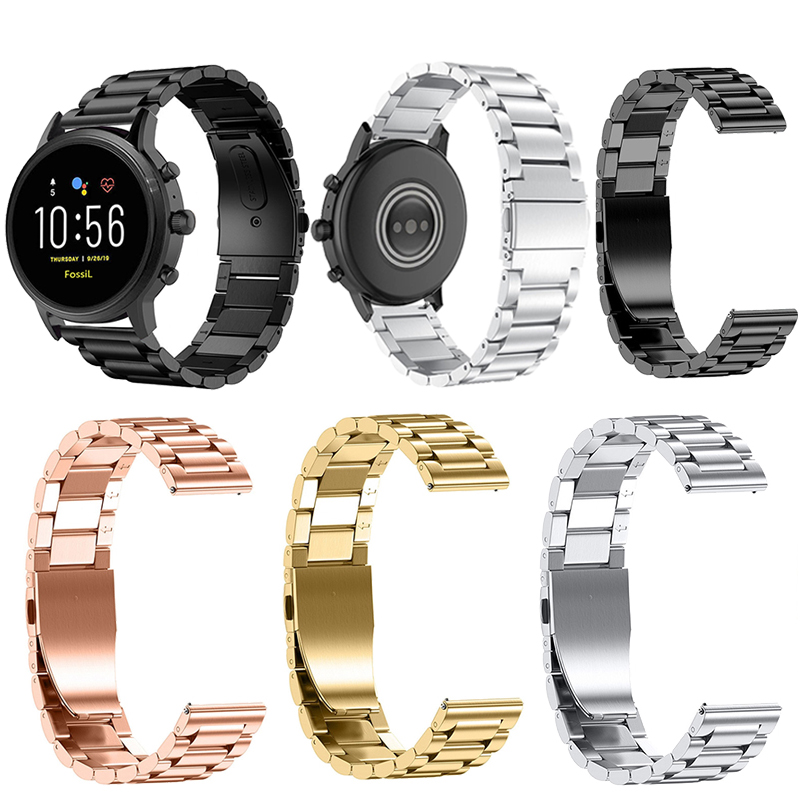 适用化石Fossil Gen 5 4 Smartwatch HR三株 双色不锈钢表带 表链