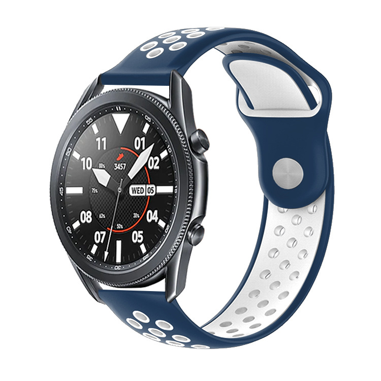 适用三星Galaxy Watch3双色胶表带41mm 45mm R850手表带 R840腕带