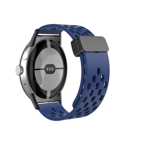 适用谷歌手表Google Pixel Watch2洞洞透气硅胶折叠磁吸扣1代腕带