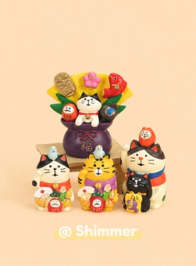韩系ins风可爱猫咪桌面摆件卡通动物装饰品创意礼物