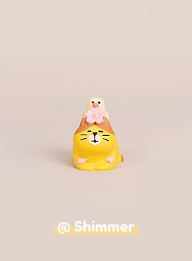可爱卡通黄色小猫桌面摆件礼物