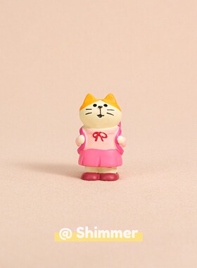 可爱粉色猫咪治愈系桌面书包摆件