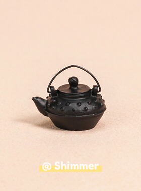 简约风黑色迷你茶壶摆件