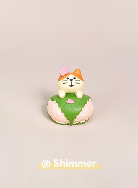 日式可爱猫咪樱花微缩食玩摆件