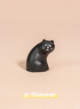 黑色猫咪树脂桌面可爱摆件