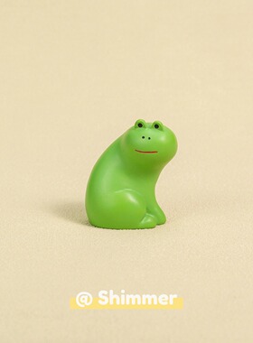可爱绿色青蛙树脂桌面摆件