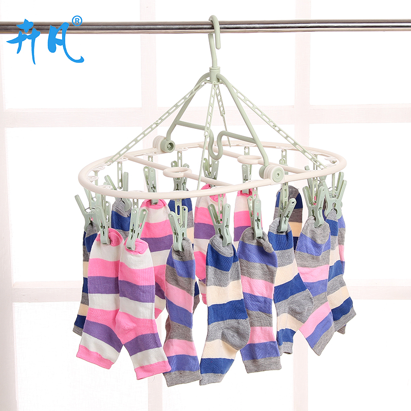 袜子婴儿防风折叠圆盘晒衣架