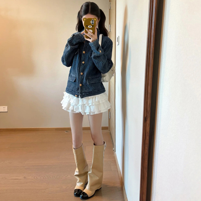 小个子牛仔小香风外套女春秋新款