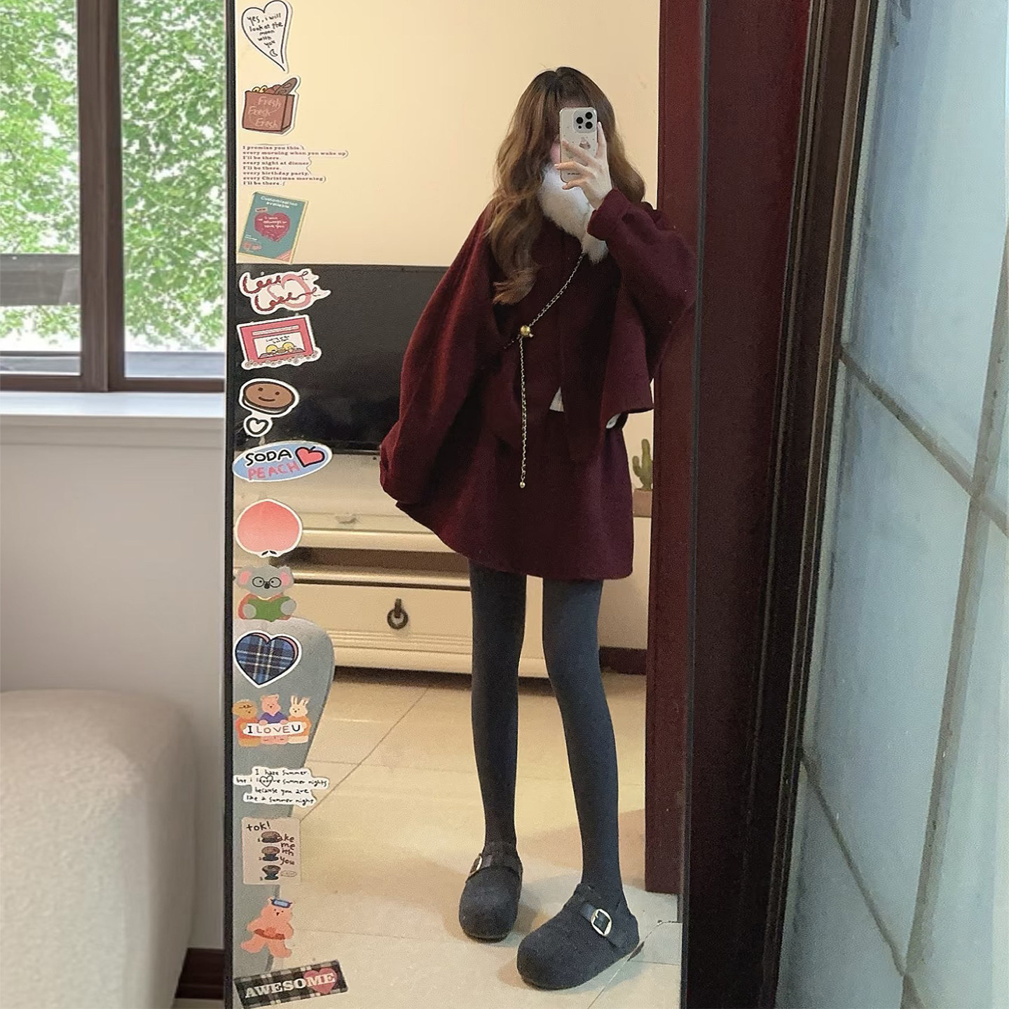 千金风红色呢子套装女秋冬小个子围脖小香风外套半身裙时尚三件套,女装/女士精品,时尚套装,淘宝优惠券,粉丝福利购,淘宝优惠卷