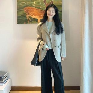 特价 小个子休闲西装毛呢外套女冬季新短款呢子大衣宽松西服上衣