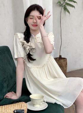 新中式国风小个子设计感连衣裙