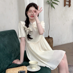 新中式国风小个子连衣裙女夏季新款复古中长裙设计感小众旗袍裙子