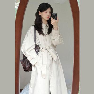 小个子中长款风衣外套系带大衣