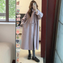 温柔风高级感小个子呢子外套 中长款 韩系廓形毛呢大衣女秋冬装 新款