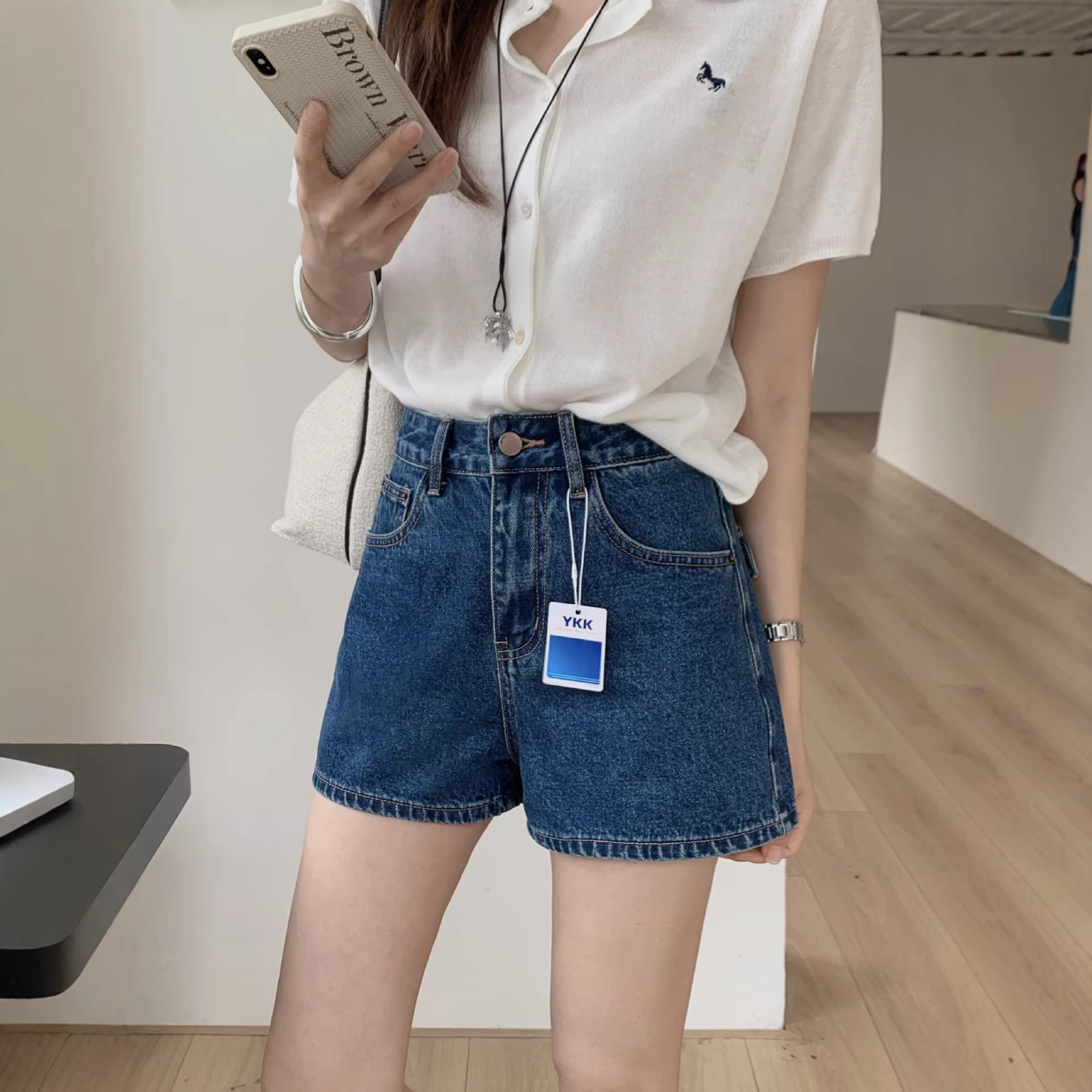 2026夏新款大牌同款高级感牛仔短裤女A字显瘦微胖短裤小个子薄款