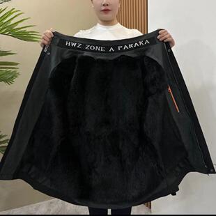 新款高品质男士皮草派克服加厚长毛雪兔内胆可拆卸皮毛一体男外套