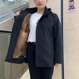 男士新款皮草派克服青根貂内胆可拆卸活帽中款简约大气冬保暖外套