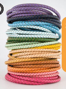 5mm1米环保进口编织牛皮绳DIY饰品手链项链手绳线材料真皮绳DIRCO