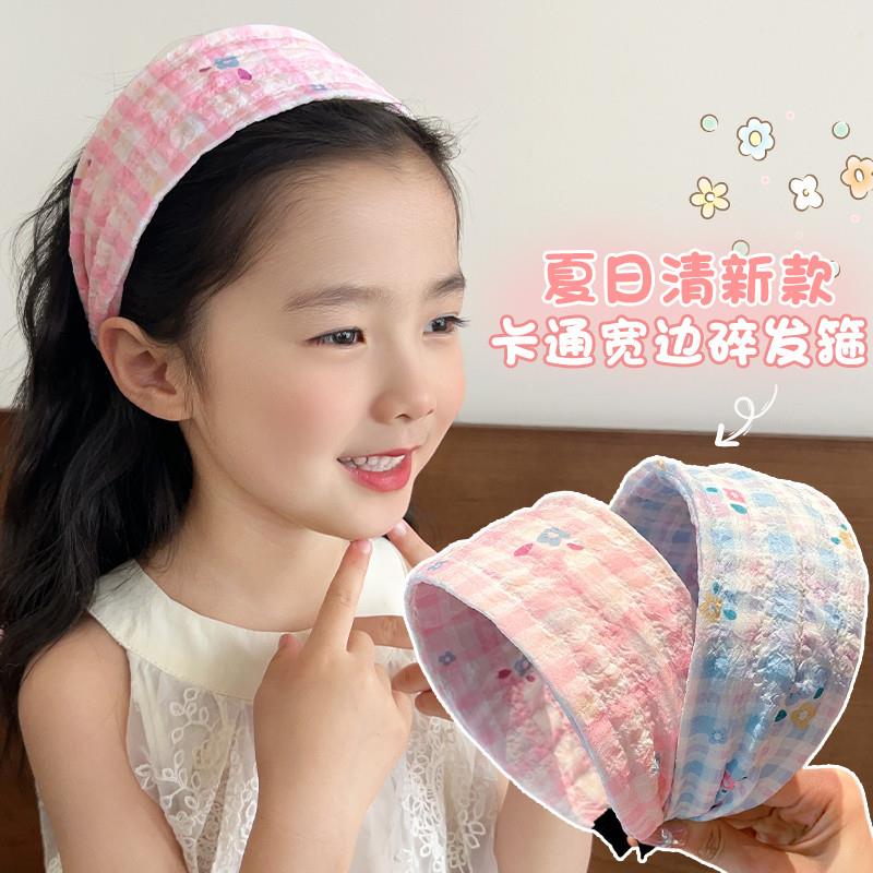 甜美花朵儿童宽边发箍2025新款女童高颜值发卡女孩碎发防滑头箍