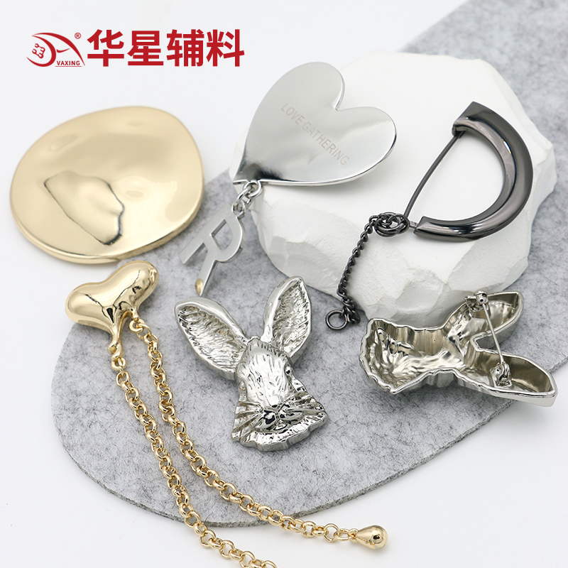 华星高档胸针装饰胸花金属精致配饰设计款