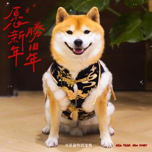 宠物狗狗新年唐装马甲喜庆过年衣服秋冬保暖泰迪比熊柴犬拜年服