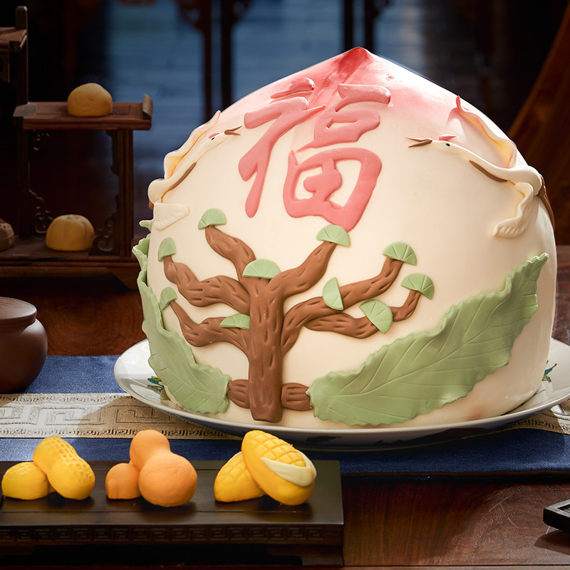 御茶膳房大寿桃礼盒老人生日祝寿一品百福桃传统糕点点心过寿礼品