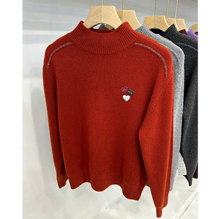 羊毛衫女100纯羊毛衣女加厚冬季针织衫女2025新款洋气妈妈打底衫