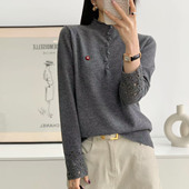 上衣毛衣女2025新款 羊毛衫 女100纯羊毛打底针织衫 超好看冬衣内搭