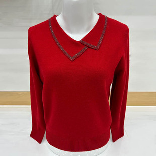 秋装 毛衣依卡璐金企羊毛衫 上衣针织衫 女装 时尚 中老年妈妈洋气小衫