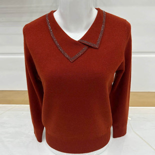 中老年妈妈洋气小衫秋装上衣针织衫时尚女装毛衣依卡璐金企羊毛衫