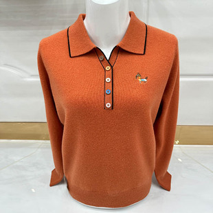 打底羊毛衫 中老年妈妈洋气小衫 2025新款 女秋装 早秋上衣翻领针织衫