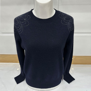 2025新款 纯羊毛衫 圆领针织衫 女装 上衣中老年时尚 气质洋气妈妈秋装