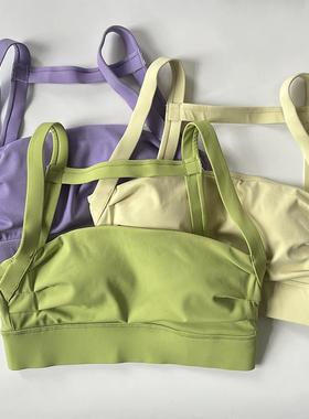 运动内衣女带胸垫瑜伽普拉提上衣健身高防震文胸外穿透气速干美背