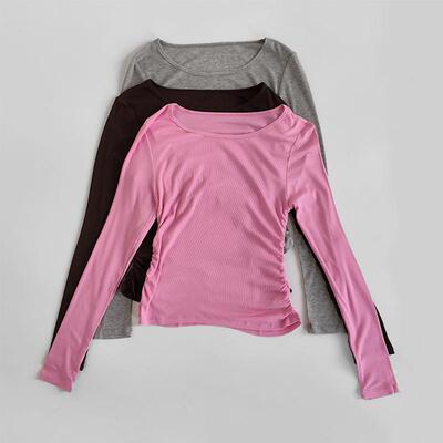 裸感莫代尔罗纹瑜伽服上衣