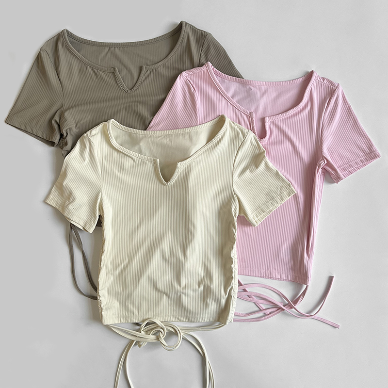 AYogasetlulu侧边抽绳瑜伽服上衣