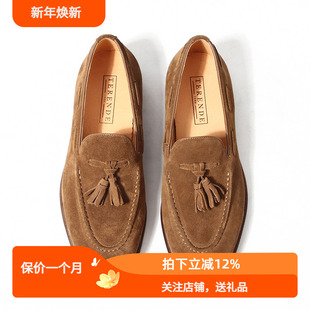 商务休闲皮鞋 TRD春夏新款 男流苏套脚男鞋 英伦复古乐福鞋 反绒男鞋