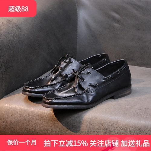 工水洗马皮乐福皮鞋透气德比鞋