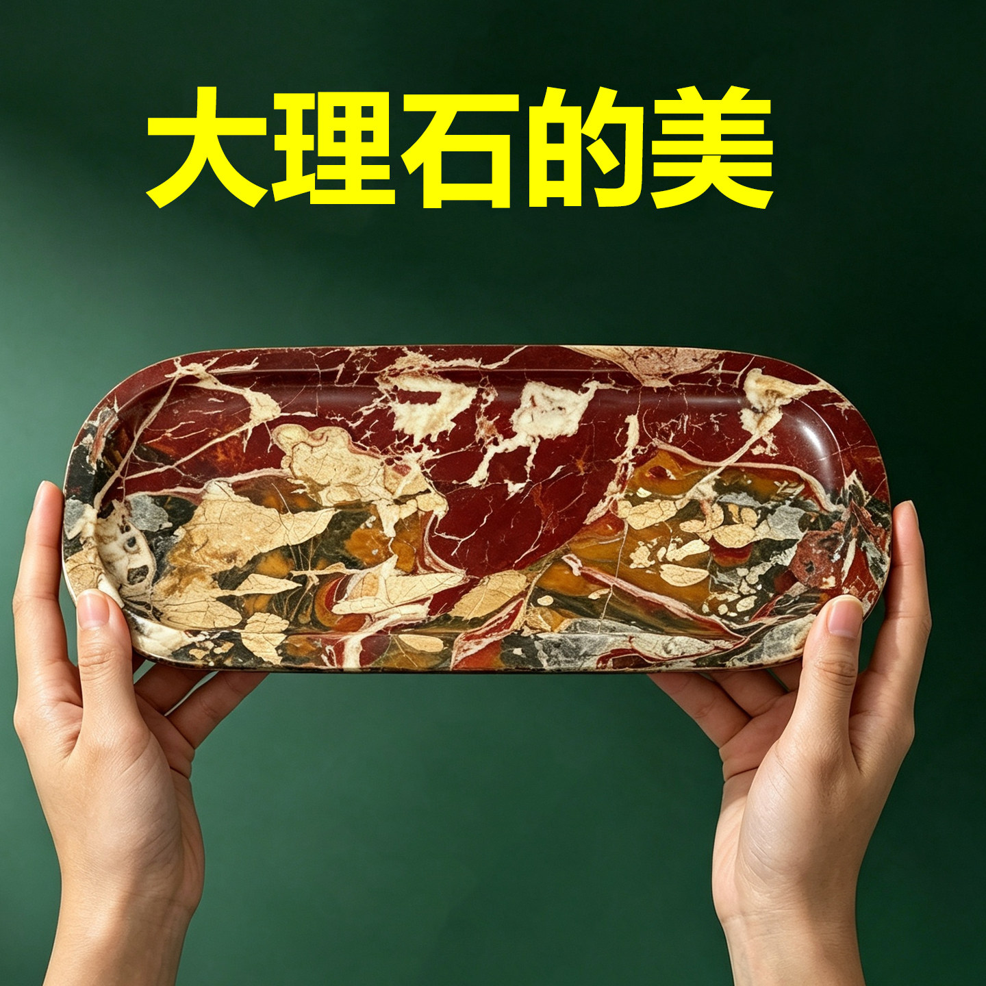 欧式天然大理石托盘高级感奢石香水首饰置物盘洗手台收纳香薰摆台