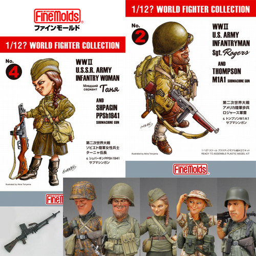 文华Finemolds1/12Q版士兵世界战士收藏兵人/机枪鸟山明设定FT1~7