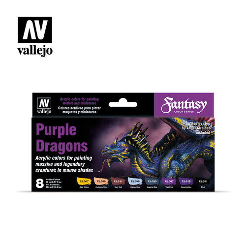 文华 vallejo西班牙AV 游戏色 Purple Dragons套装 (8*17ml)72305