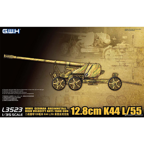 文华 GWH/长城模型 1/35德军128mm K44L/55型 莱茵反坦克炮 L3523