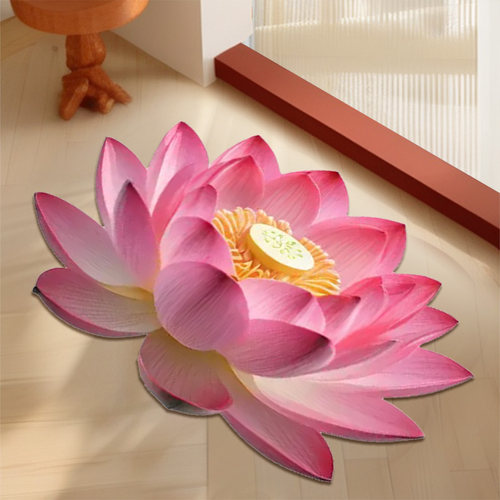 硅藻泥吸水垫步步生莲花防滑脚垫